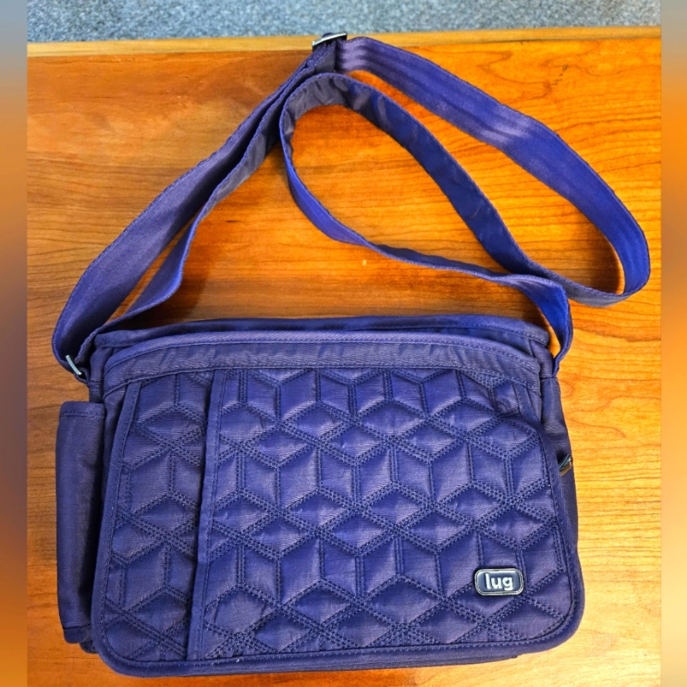 Purple Lug crossbody multi pocketed bag